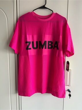 Zumba Ultrabright Pink Mesh Top
